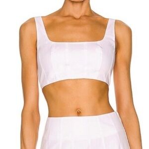 STAUD White Corset Top